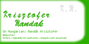 krisztofer mandak business card